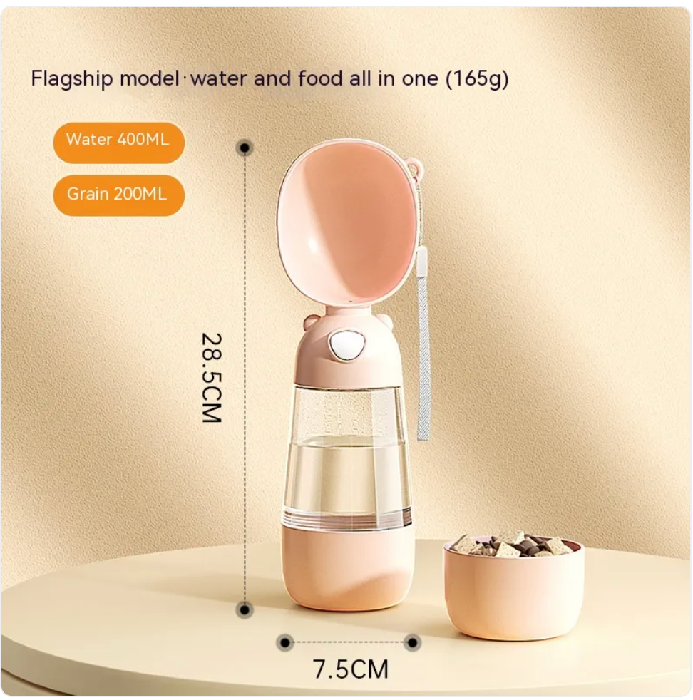 Portable Dog Water Bottle & Travel Feeder